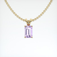 1.62 Ct. Purple Sapphire Pendant, 14K Yellow Gold 1
