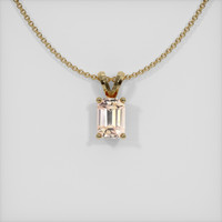0.74 Ct. Peach Sapphire Pendant, 14K Yellow Gold 1