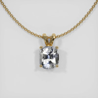 2.02 Ct. White Sapphire Pendant, 14K Yellow Gold 1