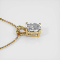 2.02 Ct. White Sapphire Pendant, 14K Yellow Gold 3