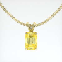 4.96 Ct. Yellow Sapphire Pendant, 14K Yellow Gold 1
