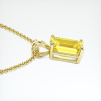 4.96 Ct. Yellow Sapphire Pendant, 14K Yellow Gold 3