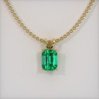 1.60 Ct. Emerald Pendant, 18K Yellow Gold 1