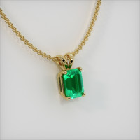 1.60 Ct. Emerald Pendant, 18K Yellow Gold 2
