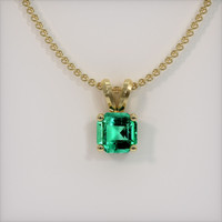 0.43 Ct. Emerald Pendant, 18K Yellow Gold 1