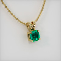 0.43 Ct. Emerald Pendant, 18K Yellow Gold 2