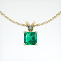 0.65 Ct. Emerald Pendant, 18K Yellow Gold 1