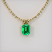 0.92 Ct. Emerald Pendant, 18K Yellow Gold 1