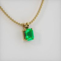 0.92 Ct. Emerald Pendant, 18K Yellow Gold 2