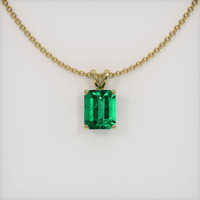 3.06 Ct. Emerald Pendant, 18K Yellow Gold 1