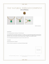 Emerald Pendant 2.51 Ct., 18K Yellow Gold Appraisal