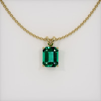 Solitaire Emerald Pendant 1.40 Ct., 18K Yellow Gold Preview