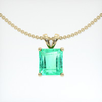 1.32 Ct. Emerald Pendant, 18K Yellow Gold 1