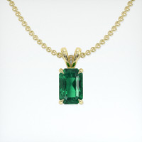 0.95 Ct. Emerald Pendant, 18K Yellow Gold 1
