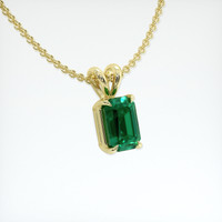 0.95 Ct. Emerald Pendant, 18K Yellow Gold 2