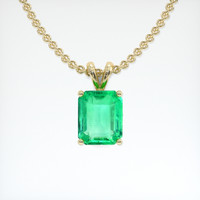 2.31 Ct. Emerald Pendant, 18K Yellow Gold 1