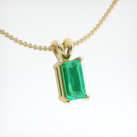 1.00 Ct. Emerald Pendant, 18K Yellow Gold 2