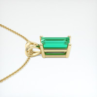 1.00 Ct. Emerald Pendant, 18K Yellow Gold 3