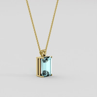 10.09 Ct. Greenish Blue Aquamarine Pendant, 18K Yellow Gold 2