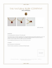 Ruby Pendant 0.92 Ct., 18K Yellow Gold Appraisal