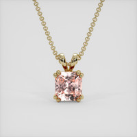 1.22 Ct. Peach Sapphire Pendant, 18K Yellow Gold 1