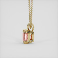 1.22 Ct. Peach Sapphire Pendant, 18K Yellow Gold 3
