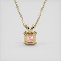 1.22 Ct. Peach Sapphire Pendant, 18K Yellow Gold 4