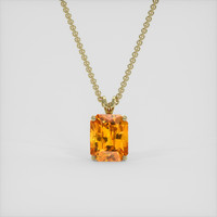 12.24 Ct. Yellowish Orange Sapphire Pendant, 18K Yellow Gold 1