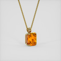 12.24 Ct. Yellowish Orange Sapphire Pendant, 18K Yellow Gold 2
