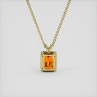 12.24 Ct. Yellowish Orange Sapphire Pendant, 18K Yellow Gold 4