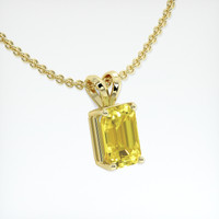 4.96 Ct. Yellow Sapphire Pendant, 18K Yellow Gold 2