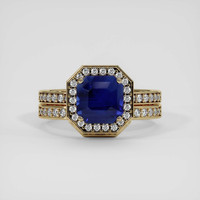 3.22 Ct. Blue Sapphire Ring, 10K Yellow Gold 1