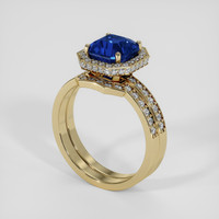 3.22 Ct. Blue Sapphire Ring, 18K Yellow Gold 2