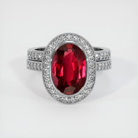 4.48 Ct. Ruby Ring, Platinum 950 1