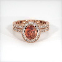 2.58 Ct. Orangish Brown Sapphire Ring, 14K Rose Gold 1