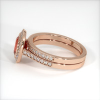 2.58 Ct. Orangish Brown Sapphire Ring, 14K Rose Gold 4