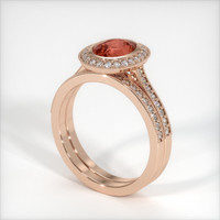 2.58 Ct. Orangish Brown Sapphire Ring, 18K Rose Gold 2