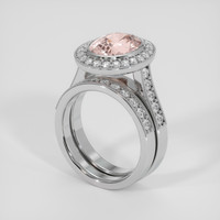 4.13 Ct. Padparadscha Sapphire Ring, 14K White Gold 2