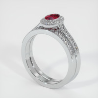 0.43 Ct. Ruby Ring, 18K White Gold 2