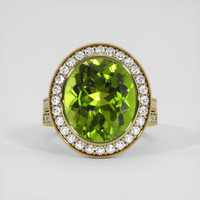 8.39 Ct. Green Peridot Ring, 14K Yellow Gold 1
