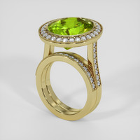 8.39 Ct. Green Peridot Ring, 14K Yellow Gold 2