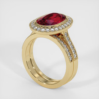 4.48 Ct. Ruby Ring, 18K Yellow Gold 2