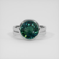 5.06 Ct. Bluish Green Sapphire Ring, Platinum 950 1
