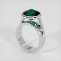 5.06 Ct. Bluish Green Sapphire Ring, 14K White Gold 2