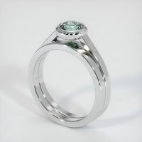 0.74 Ct. Sapphire Ring, 14K White Gold 2