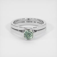 0.76 Ct. Sapphire Ring, 14K White Gold 1
