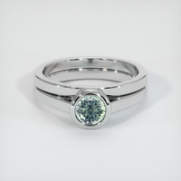 0.74 Ct. Sapphire Ring, 18K White Gold 1