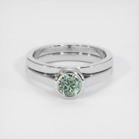 0.76 Ct. Sapphire Ring, 18K White Gold 1