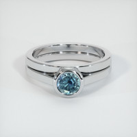 0.81 Ct. Sapphire Ring, 18K White Gold 1