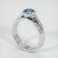 0.81 Ct. Sapphire Ring, 18K White Gold 2
